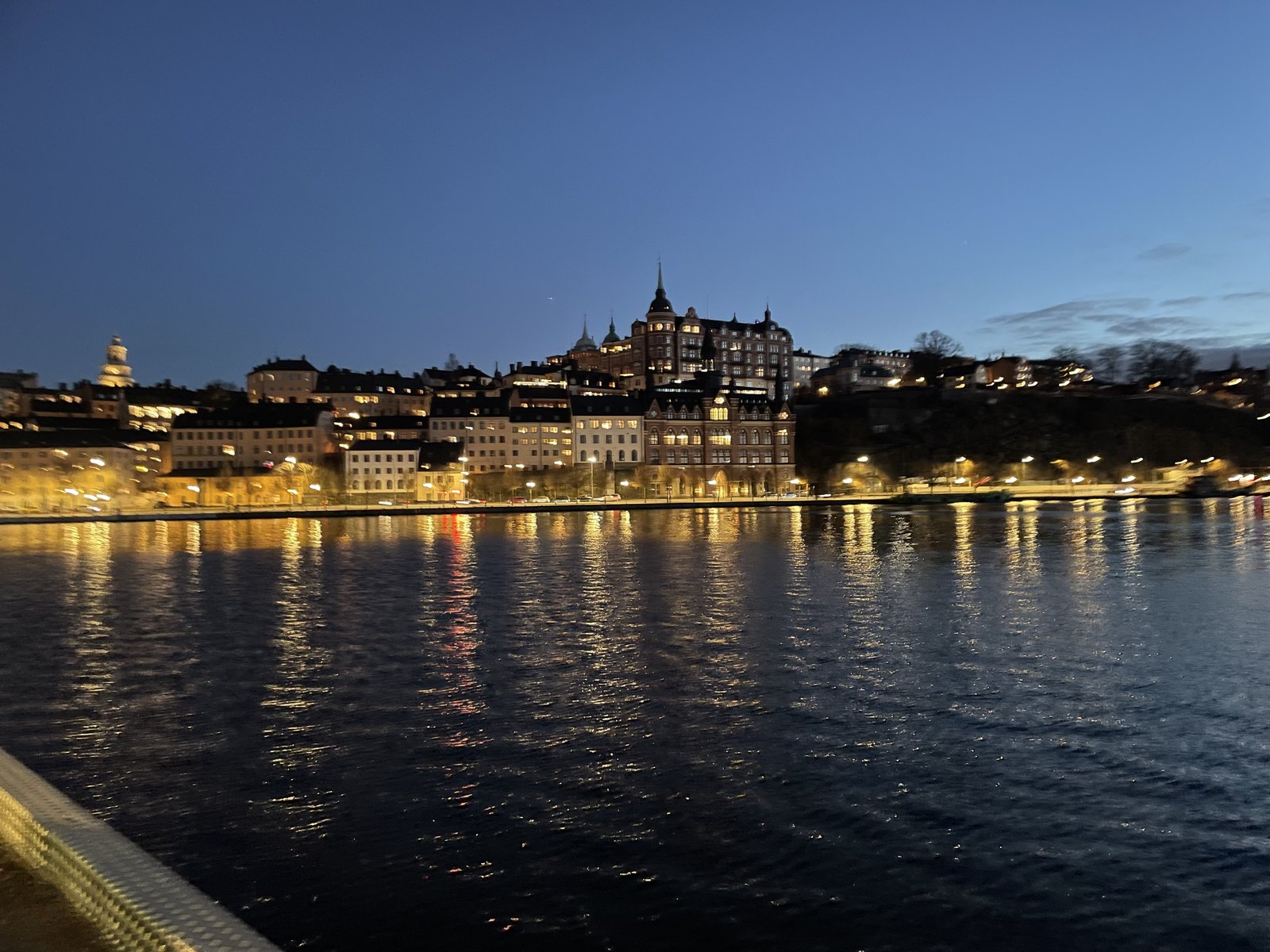 Stockholm waterfront at dusk